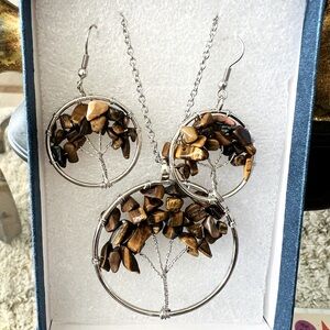 Tree of Life Pendulum Necklace and earrings set